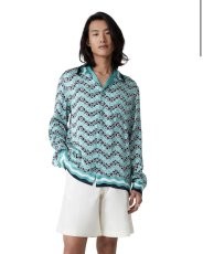 画像4: CASABLANCA　Monogram Wave Long-Sleeve Silk Shirt (4)