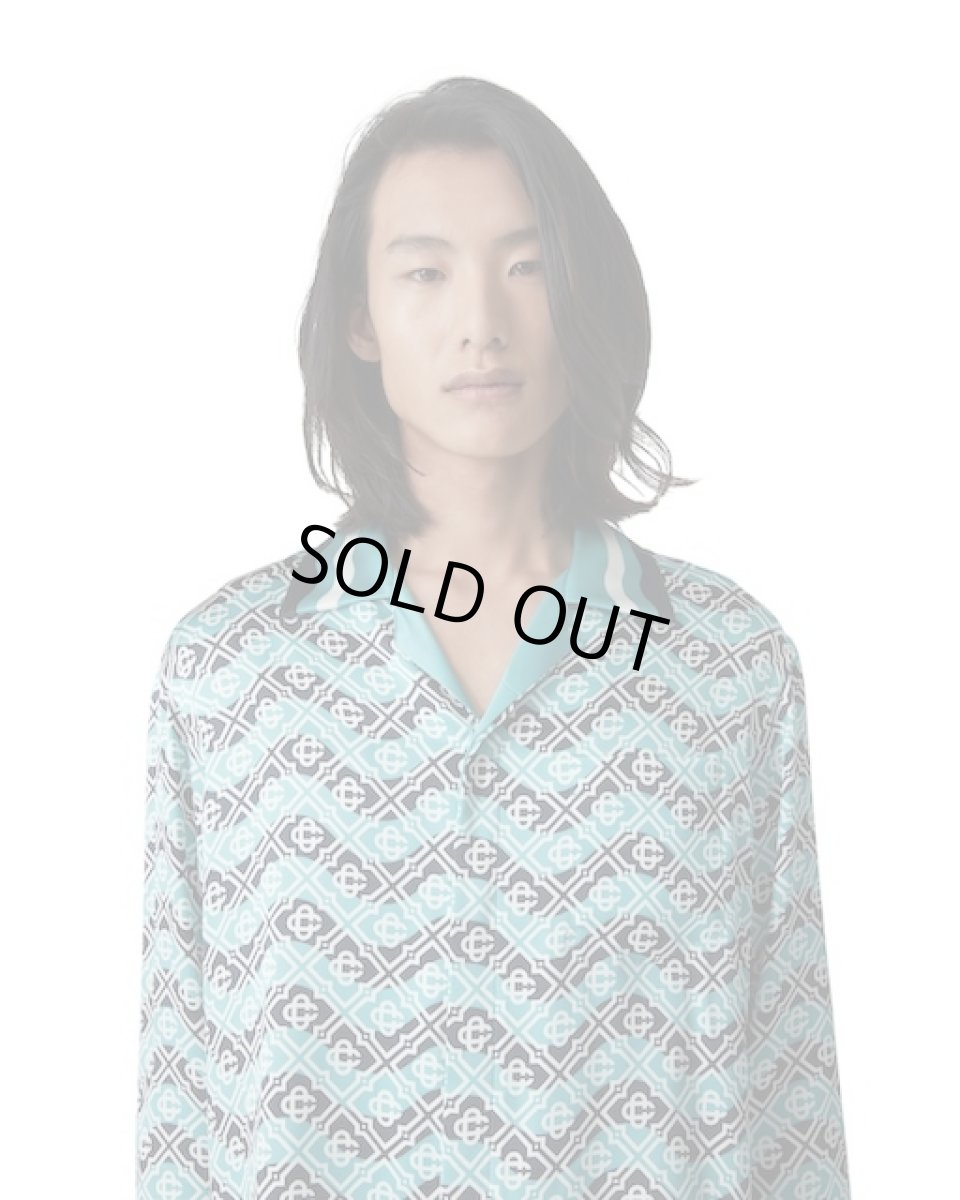 画像5: CASABLANCA　Monogram Wave Long-Sleeve Silk Shirt (5)