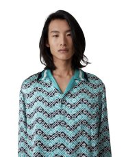 画像5: CASABLANCA　Monogram Wave Long-Sleeve Silk Shirt (5)
