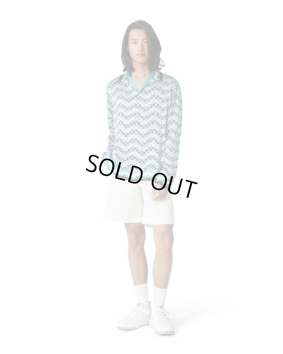 画像2: CASABLANCA　Monogram Wave Long-Sleeve Silk Shirt (2)