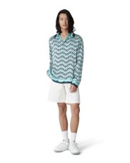 画像2: CASABLANCA　Monogram Wave Long-Sleeve Silk Shirt (2)