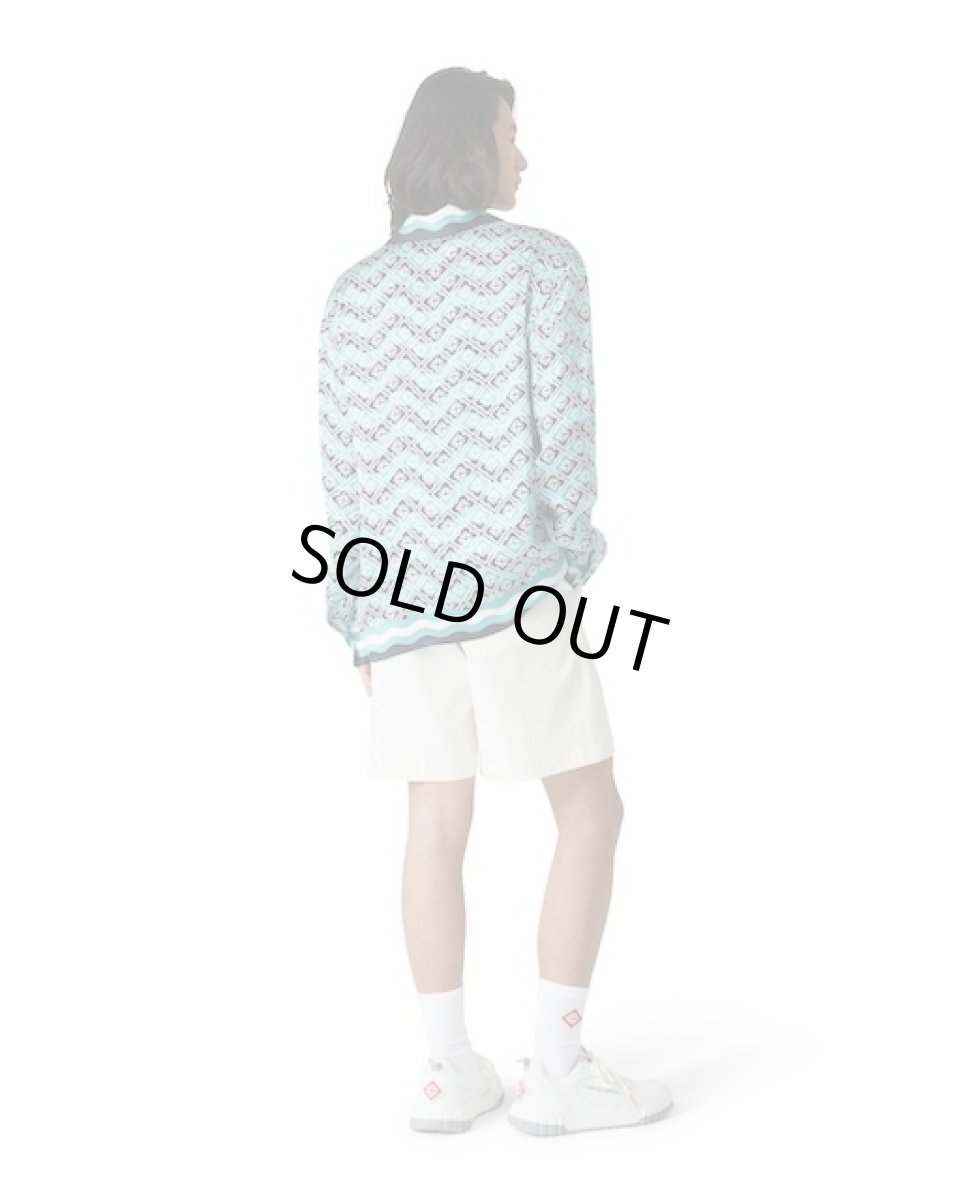 画像3: CASABLANCA　Monogram Wave Long-Sleeve Silk Shirt (3)