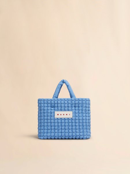 画像1: MARNI マルニ ブルー  Puff スモールトートバッグ (1)