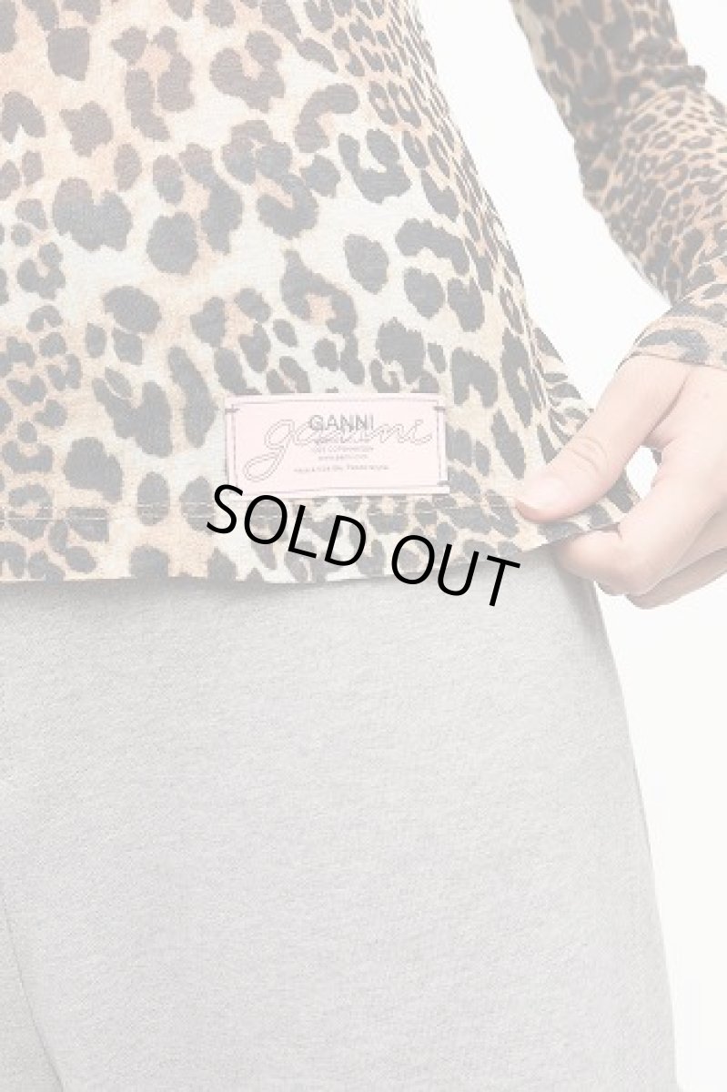 画像6: GANNI ガニー Leopard Printed Mesh Long Sleeve Blouse (6)