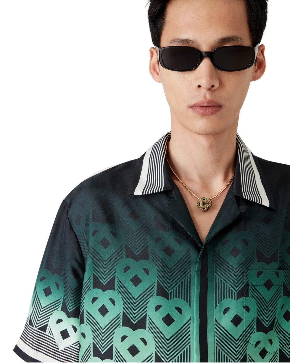 画像4: CASABLANCA Gradient Monogram Short-Sleeve Silk Shirt (4)
