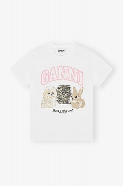 画像1: GANNI ガニー Animal Print T-shirt (1)