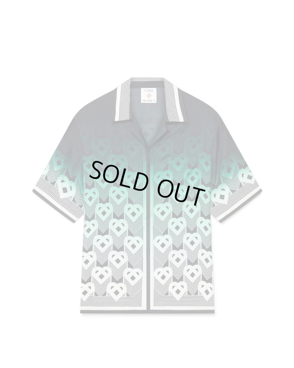画像1: CASABLANCA Gradient Monogram Short-Sleeve Silk Shirt (1)
