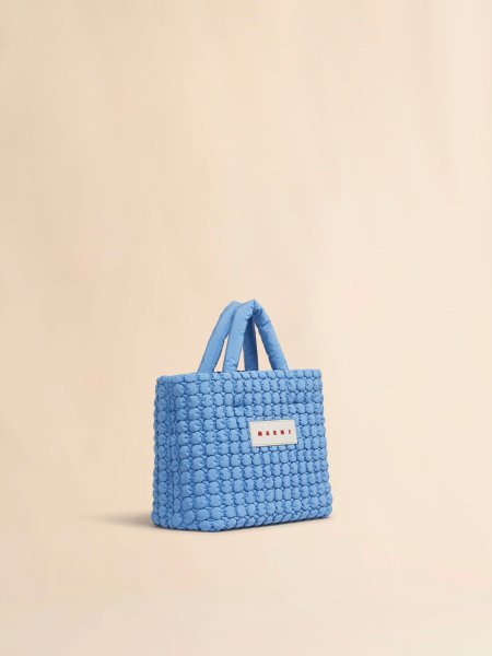 画像2: MARNI マルニ ブルー  Puff スモールトートバッグ (2)