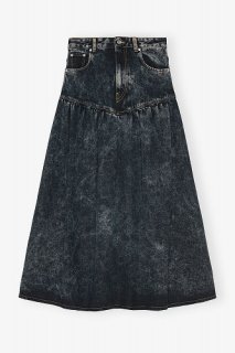【GANNI】ブラック ヘビーツイル ミディスカート GANNI ガニー Black Heavy Twill Midi Skirt 正規取扱い店舗公式