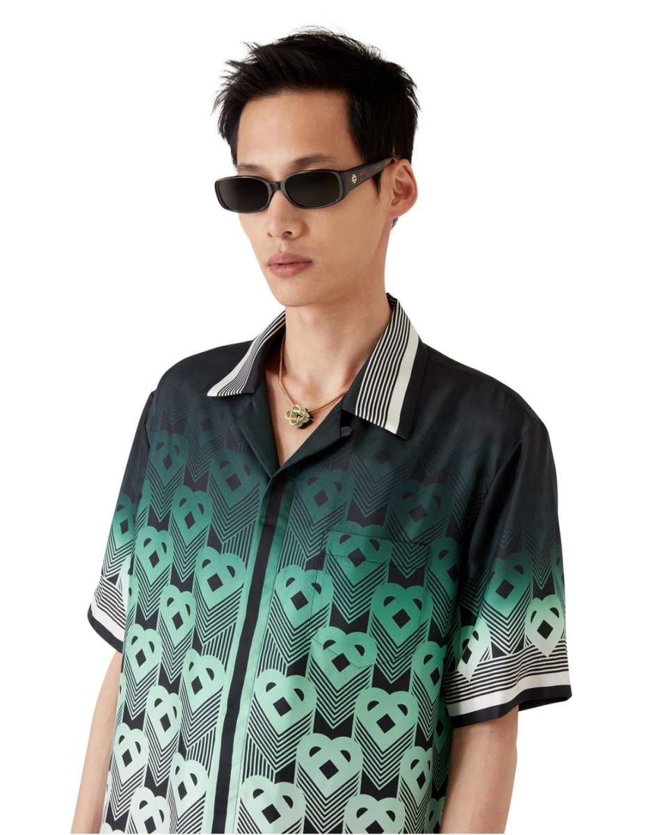 画像3: CASABLANCA Gradient Monogram Short-Sleeve Silk Shirt (3)