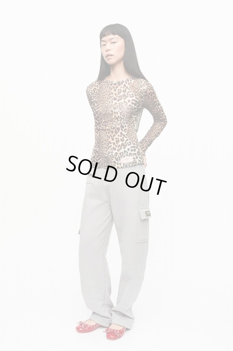 画像5: GANNI ガニー Leopard Printed Mesh Long Sleeve Blouse (5)