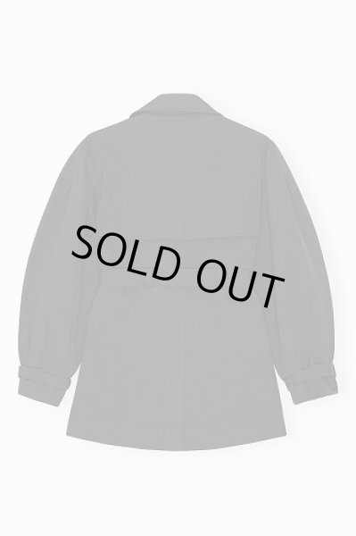 画像2: GANNI ガニー Black Heavy Twill Midi Trench Coat (2)