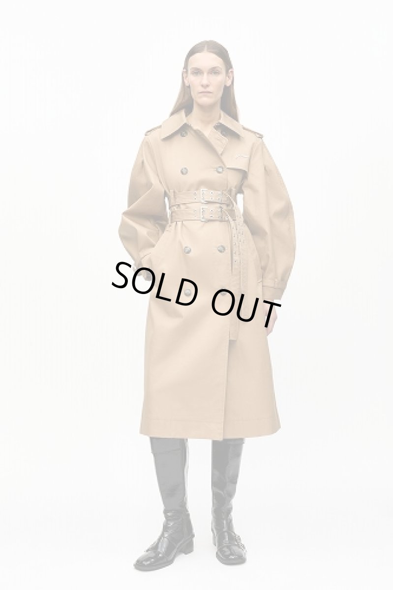 画像2: GANNI ガニー Camel Bonded Cotton Trench Coat (2)