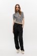 画像4: GANNI ガニー Black Sheer Cotton Printed Polo Shirt (4)