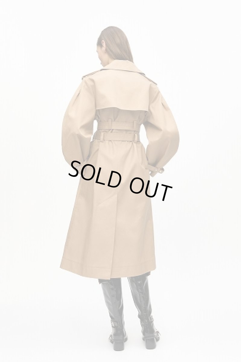 画像5: GANNI ガニー Camel Bonded Cotton Trench Coat (5)
