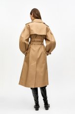 画像5: GANNI ガニー Camel Bonded Cotton Trench Coat (5)