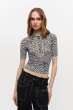 画像3: GANNI ガニー Black Sheer Cotton Printed Polo Shirt (3)