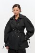 画像3: GANNI ガニー Black Heavy Twill Midi Trench Coat (3)