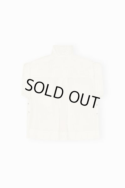画像2: GANNI ガニー Ivory Stretch Cotton Blouse (2)