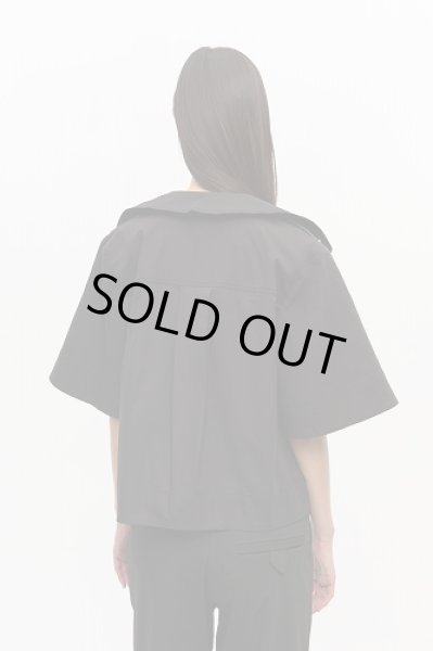 画像7: GANNI ガニー Black Stretch Cotton Blouse (7)