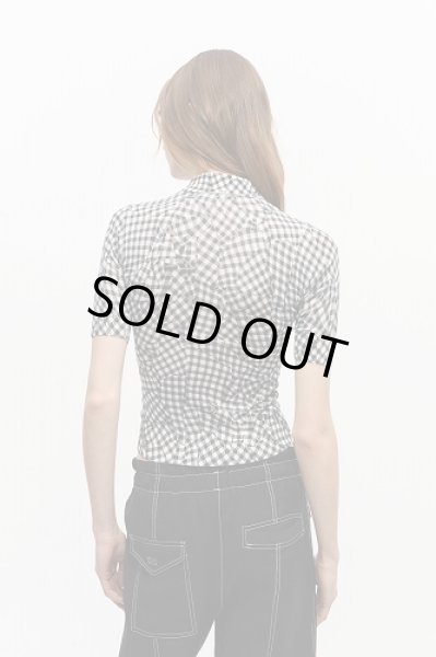 画像5: GANNI ガニー Sheer Cotton Printed Polo Shirt (5)