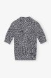 画像2: GANNI ガニー Black Sheer Cotton Printed Polo Shirt (2)