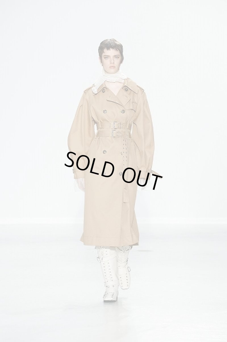 画像4: GANNI ガニー Camel Bonded Cotton Trench Coat (4)