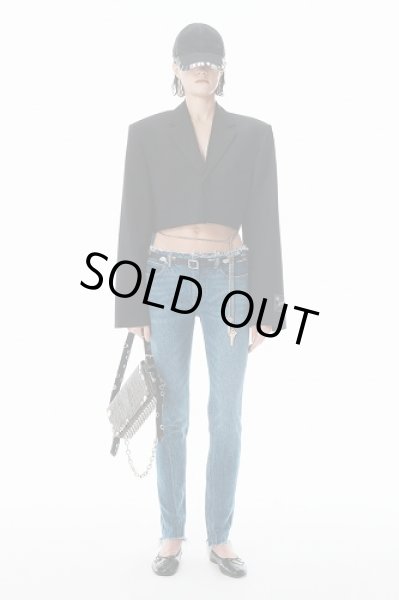 画像1: alexanderwang　ブラック ウールブレンド ローエッジ ブレザー (1)