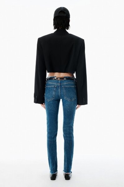 画像3: alexanderwang　ブラック ウールブレンド ローエッジ ブレザー (3)