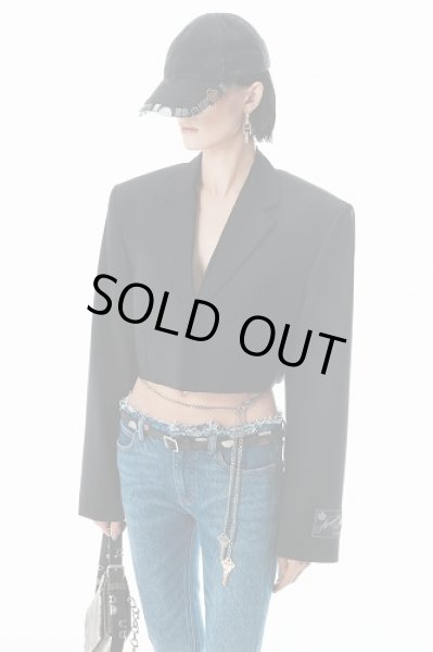 画像2: alexanderwang　ブラック ウールブレンド ローエッジ ブレザー (2)