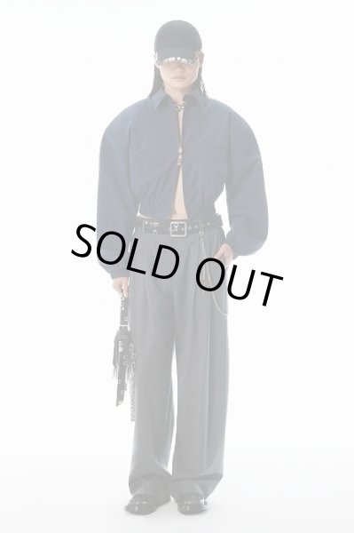 画像1: alexanderwang グレー ウールブレンド ミッドライズパンツ (1)