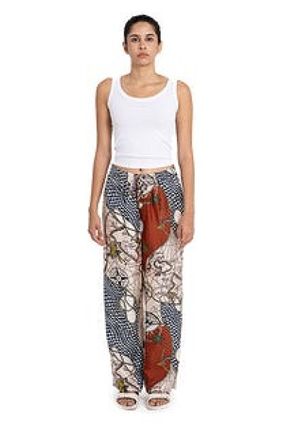 画像1: BANANATIME  EASY PANT HAWAIITIME NAVY RED (1)