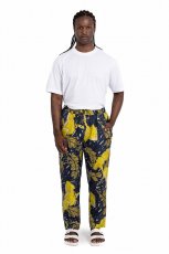 画像1: BANANATIME  TAPERED 2 PANT AUTUMN LEAVES NAVY YELLOW (1)