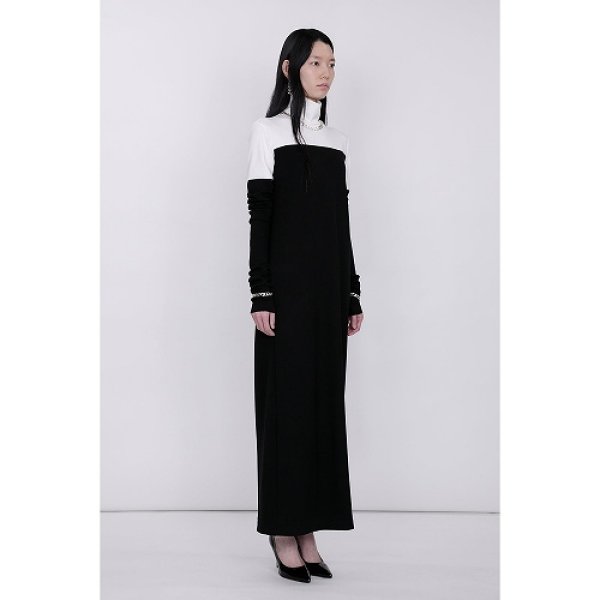 画像5: th products TARO HORIUCHI  Mix Cut Dress / white × black (5)