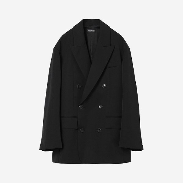画像1: th products TARO HORIUCHI  Oversized Double Breasted Jacket / black (1)