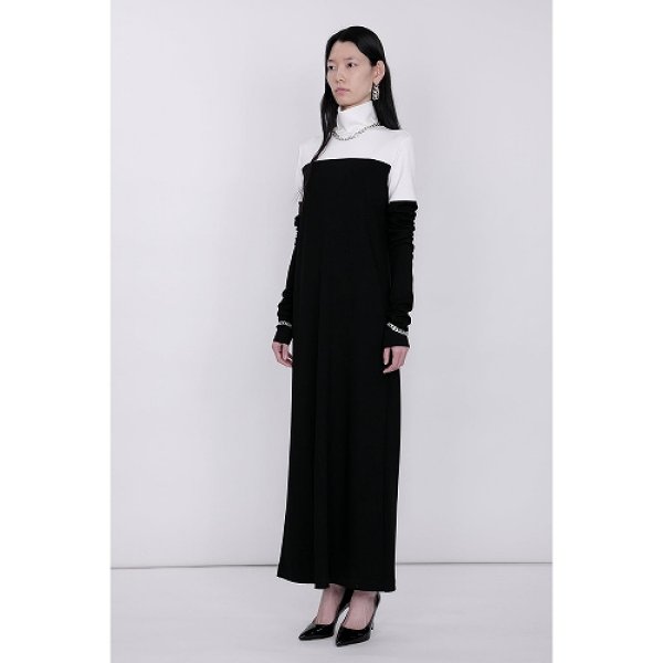 画像4: th products TARO HORIUCHI  Mix Cut Dress / white × black (4)