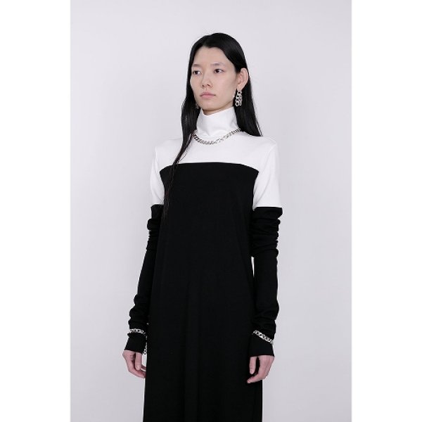 画像8: th products TARO HORIUCHI  Mix Cut Dress / white × black (8)