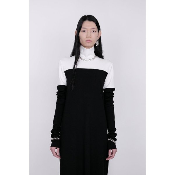 画像7: th products TARO HORIUCHI  Mix Cut Dress / white × black (7)