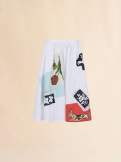 画像1: MARNI  ホワイト ポプリン製Aラインスカート (1)