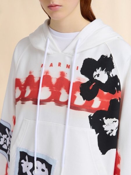 画像4: MARNI  クリーム コットン製フーディー (4)