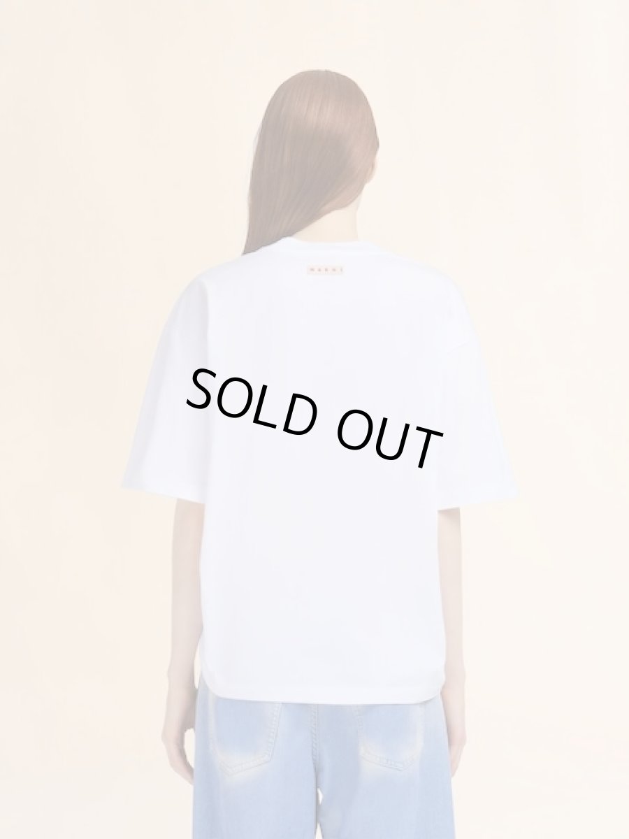 画像3: MARNI  ホワイト オーガニックコットン製Tシャツ シャーリングディテール (3)