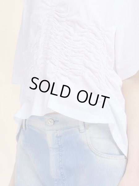 画像4: MARNI  ホワイト オーガニックコットン製Tシャツ シャーリングディテール (4)