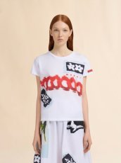 画像2: MARNI  ホワイト コットン製Tシャツ プリントとパッチ入り (2)