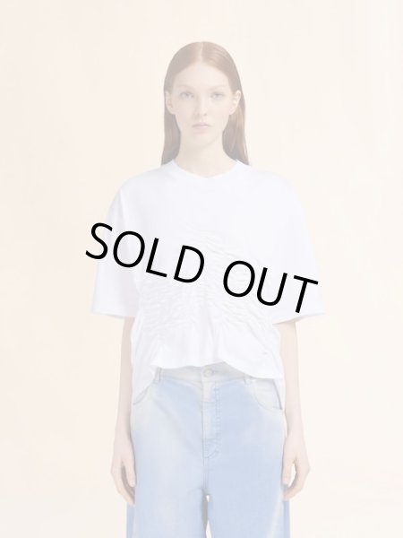 画像2: MARNI  ホワイト オーガニックコットン製Tシャツ シャーリングディテール (2)