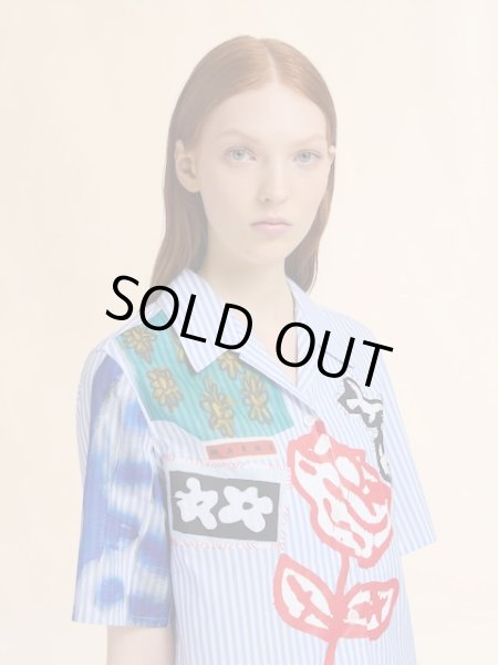 画像4: MARNI  ブルー ポプリン製ストライプボウリングシャツ (4)