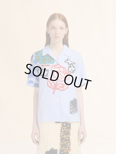 画像2: MARNI  ブルー ポプリン製ストライプボウリングシャツ (2)