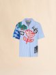 画像1: MARNI  ブルー ポプリン製ストライプボウリングシャツ (1)