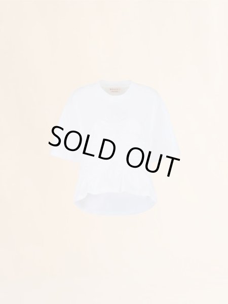 画像1: MARNI  ホワイト オーガニックコットン製Tシャツ シャーリングディテール (1)