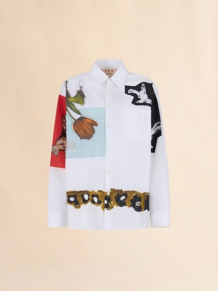 画像1: MARNI  ホワイト ポプリン製シャツ (1)
