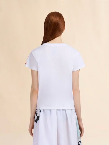 画像3: MARNI  ホワイト コットン製Tシャツ プリントとパッチ入り (3)